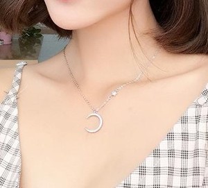 Nuovo Design <span class=keywords><strong>Collana</strong></span> con Ciondolo a Mezzaluna in <span class=keywords><strong>Argento</strong></span> Sterling 925 - Product Image 3