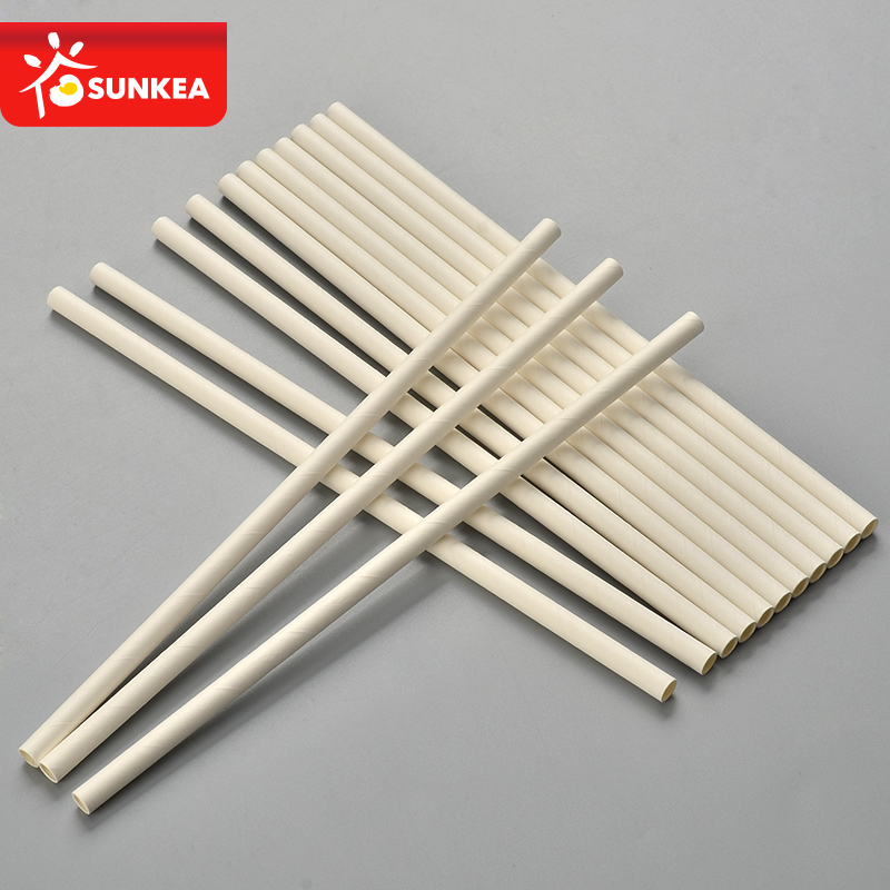 Disposable White Biodegradable Drinking Paper Straw