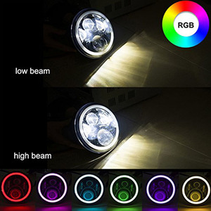 Morsun 7 pollici HA CONDOTTO il <span class=keywords><strong>Faro</strong></span> auto sistema di illuminazione 7 pollici rotonda <span class=keywords><strong>RGB</strong></span> halo anello led fari - Product Image 3