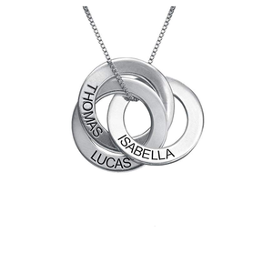 Anillo ruso personalizado grabado nombre collar 3 colores joyería para mujer hombre - Product Image 3