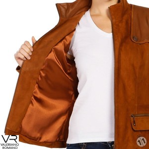 Valeriano Romano Brown Sheep <b>Leather</b> <b>Jacket</b> with <b>Suede</b> Finish Model VRM70016 Turkey - Product Image 4