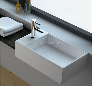 Lavabo <span class=keywords><strong>double</strong></span> cube, lavabo mural, lavabo mural en <span class=keywords><strong>surface</strong></span> solide - Product Image 2