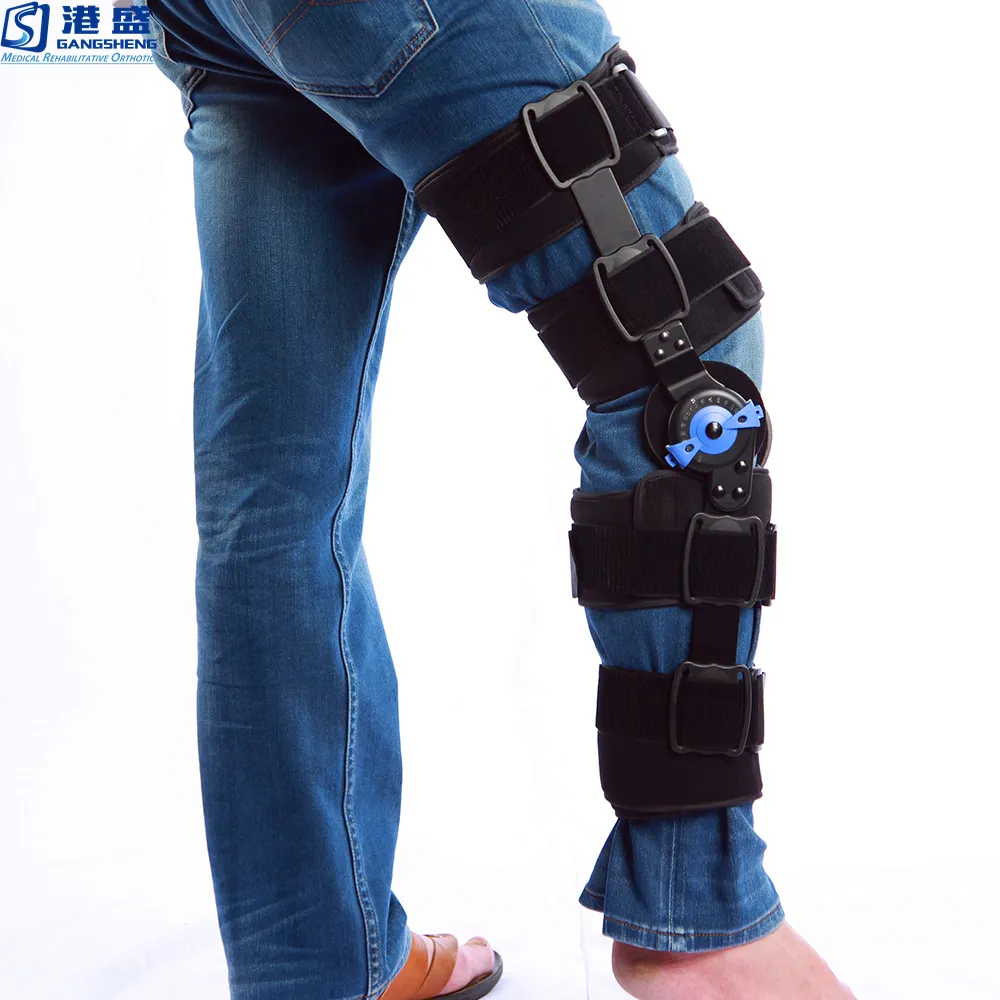 Orthopedic leg turntable adjustable medical hinged knee brace