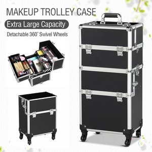 Valise de Maquillage Professionnelle en Aluminium, Type Trolley Roulant, pour Voyage et Cosmétiques (Vente en Gros) - Product Image 2