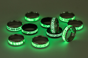 Vente en gros d'usine Nouveauté Bague de fête de mariage Luminescente en titane acier inoxydable Luminescente <span class=keywords><strong>Superman</strong></span> - Product Image 5