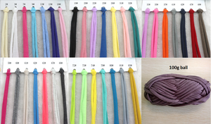 Warna Solid 400gram gulungan besar grosir tas tangan Spaghetti poliester benang kaus rajut tangan untuk crochet