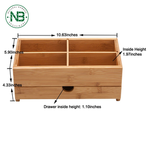 Bamboo Desktop <span class=keywords><strong>Organizer</strong></span> กล่องเก็บเครื่องสำอางมินิโต๊ะแต่งหน้าด้วยลิ้นชัก - Product Image 4