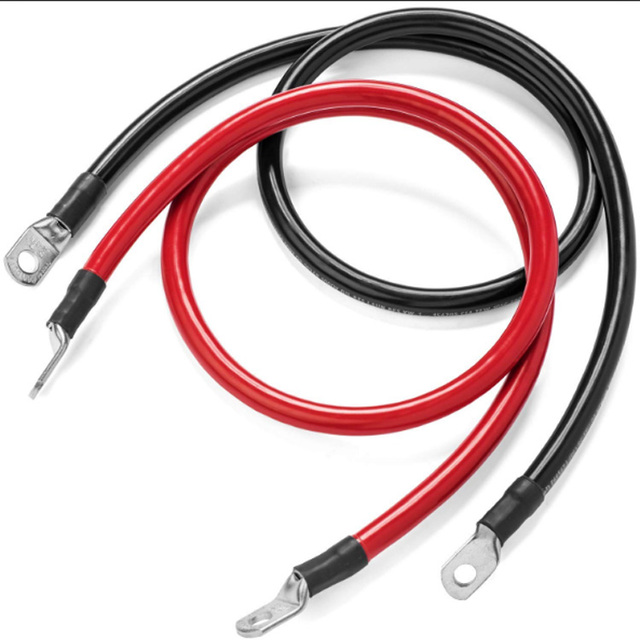 2 Gauge Single Core Red Black Electrical Cable, 5 10 15 Feet Lugs Pure Copper Power Flex Battery Inverter Cables