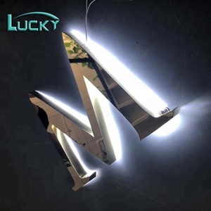 Thiết kế mới phổ biến nhất vàng kim loại bảng chữ cái ánh sáng lên thư với backlit - Product Image 4