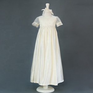 Nouveau bébé filles baptême porter avec chapeau tête pièce longues robes pour le baptême - Product Image 1