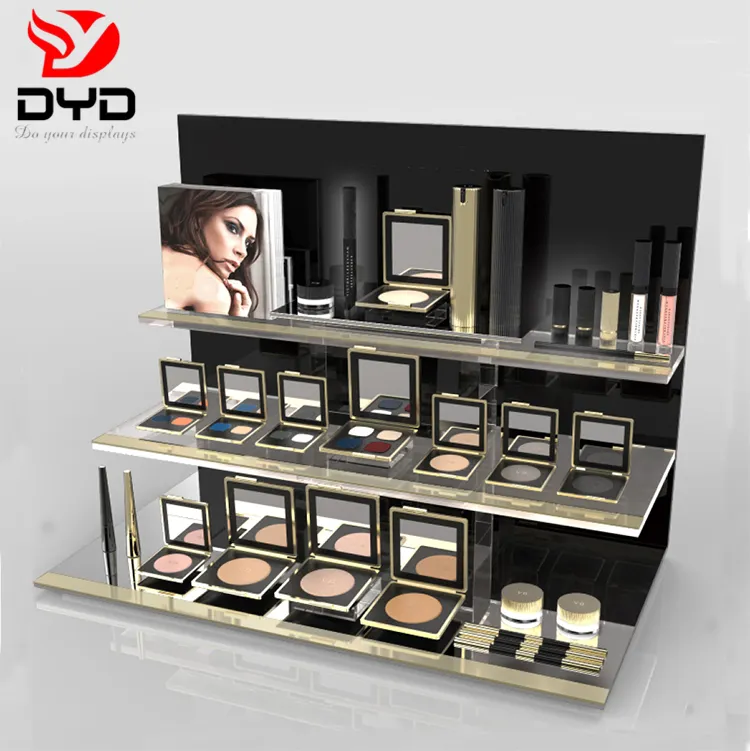 Custom retail cosmetic makeup desktop acrylic display stand