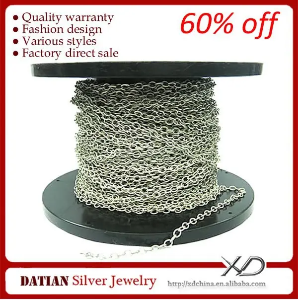 XD XS001 Wholesale 925 Sterling Silver Cross Chain Roll of Silver Chain
