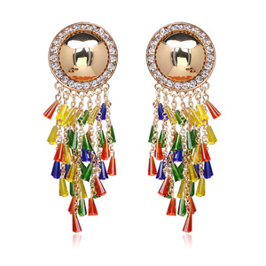 Boucles d'oreilles pour femmes YWMT, nouvelles, en or 14 carats, incrustées de diamants <span class=keywords><strong>Vertu</strong></span>, perles acryliques colorées, mode, luxe léger, boucles d'oreilles exquises - Product Image 2