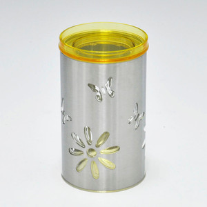 Bote hermético de acero inoxidable para cocina, color amarillo claro, con tapa - Product Image 1