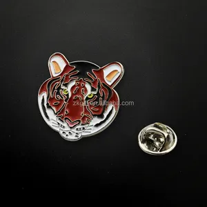 Vendita all'ingrosso distintivo in lega di tigre-Su misura di Disegno della Tigre di Figura del Metallo Badge Emblem E Logo Produttori