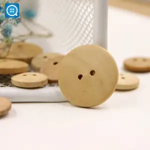 SK new design wooden Bread buttons for shirts 2 holes custom logo big wood Laser Buttons