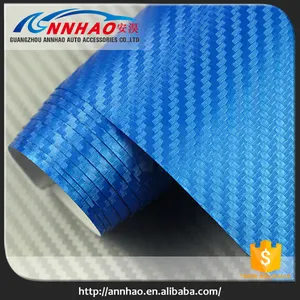 Annhao Высокой Полимерные 1.52*30 М 3D Синий Углеродного Волокна Автомобиля Виниловой Пленкой