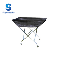 Équipement d'Entraînement Sportif Pliant et Roulant Volleyball Football Basketball Ball Cart