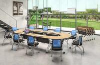 Table d'étude pliante, en acier inoxydable, avec panneau et roues modestes