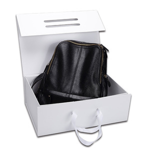 2025 Sang Trọng Chất Lượng Cao Trắng Màu Đen Tùy Chỉnh In Logo Tái Sử Dụng Mua Sắm Quà Tặng Giày Hộp Giấy Với Ribbon Xử Lý - Product Image 5