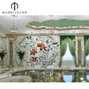 luxury architectural villa home design waterjet marble floor wall tiles pattern 3d Interior designer service custom