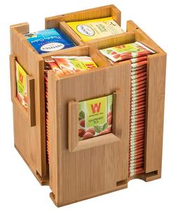 Tre Tea Box Organizer 4 Ngăn Bằng Gỗ Hiển Thị Teabag Lưu Trữ Chủ Lưu Trữ Hộp & Thùng Thân Thiện Với Môi Trường Carton Vuông - Product Image 4