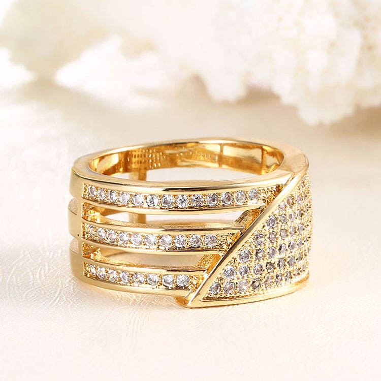 Bague de mariage plaqué or rose, en forme de couronne, grammes