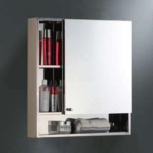 Meuble de salle de bain avec miroir en acier inoxydable, armoire de rangement à une seule porte, vente chaude Lonki - Product Image 2