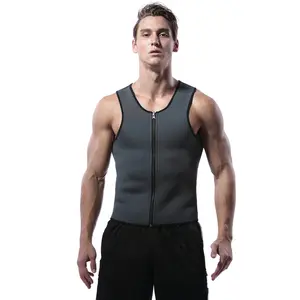 Chaleco de Sauna adelgazante de neopreno para hombre, entrenador de cintura, corsé moldeador de cuerpo con cremallera