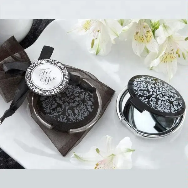 Элегантное черно-белое компактное зеркало для свадебных подарков