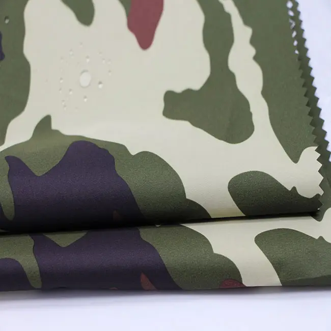 PU and silver coated Waterproof car cover tent and umbrella Camouflage printing 190T Pongee Fabric