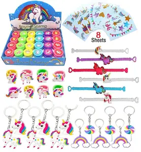 112 Unicorn Theme Party Favor for Kids unicorn Necklace unicorn Keychain Birthday Party Supplies