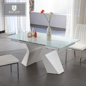 Hot modern clear 10mm tempered dinning table set glass