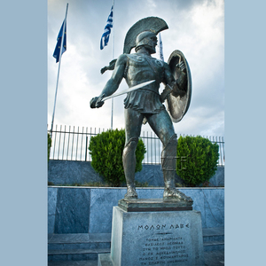 Jardín al aire libre <span class=keywords><strong>de</strong></span> metal Guerrero espartano estatua <span class=keywords><strong>de</strong></span> bronce Leónidas escultura con <span class=keywords><strong>escudo</strong></span> en venta - Product Image 4