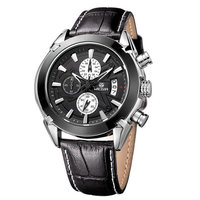 MEGIR 2015 hommes mouvement à Quartz montre Top vente de luxe bracelet en cuir mode Sport étanche marque hommes montre-bracelet Relojes