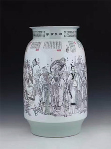 Florero <span class=keywords><strong>de</strong></span> porcelana <span class=keywords><strong>de</strong></span> hueso clásico real <span class=keywords><strong>de</strong></span> lujo al por mayor china con dibujo a mano - Product Image 3
