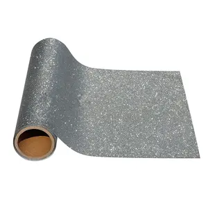 Low price grey sparkle film roll glitter shoe material for decoration