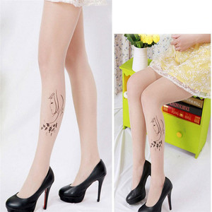 Diseño <span class=keywords><strong>de</strong></span> Moda <span class=keywords><strong>desnuda</strong></span> divertida patrón tatuaje falso <span class=keywords><strong>de</strong></span> las <span class=keywords><strong>mujeres</strong></span> pantimedias impresión - Product Image 2