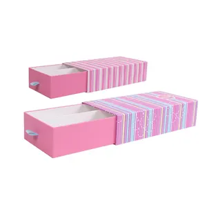 手工制作迷你火柴盒风格包装抽屉盒带手柄纸抽屉香水礼品盒粉色包装盒