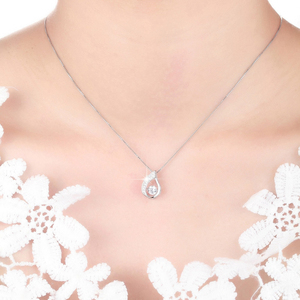 RINNTIN SN41 kalung perak modis 925 Sterling Plata 925 Al por mayoria liontin Zircon untuk wanita