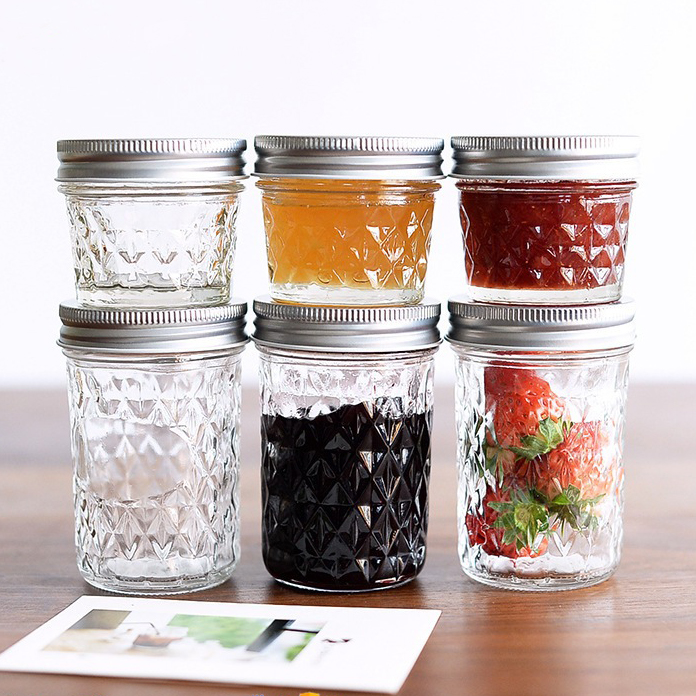 100ml  wide mouth Promotional Wholesale Small Sealed Glass Mason Jar with metal lid without handle