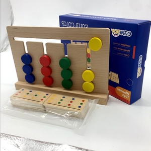 Juguetes Educativos de madera Montessori, juego de ajedrez de cuatro colores, interacción entre las manos y el cerebro, reconocimiento de Color - Product Image 2
