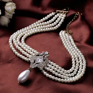 Hot sale Bohemia pearl necklace handmade fashion beaded jewelry necklace women's jewelry necklace for wedding