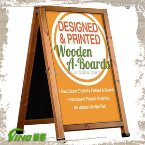 Letrero de Madera Plegable de Doble Cara para Publicidad Exterior, Impresión a Todo Color, Letrero Tipo A - Product Image 1