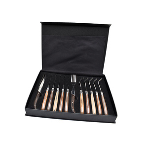 Juego de cubiertos de lujo con mango de madera de 12 piezas al por mayor - Product Image 2