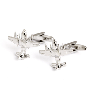 Nuovi <span class=keywords><strong>gemelli</strong></span> modello di aeroplano argento <span class=keywords><strong>per</strong></span> camicia da uomo - Product Image 1