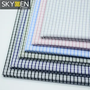 Skygen best quality soft yarn dyed 120 gsm 100 cotton shop cloth fabrics for clothes