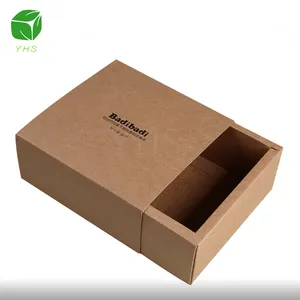 Recycle kraft paper sliding drawer gift box packaging,wholesale cheap handmade sleeve brown luxury soap packing packaging box