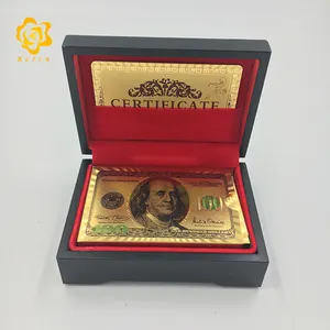 Baik Koleksi Tahan Air Emas Bermain Kartu dengan Penuh Warna 100 USD Printing