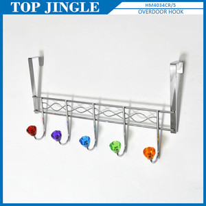 rotated shape metal board overdoor <b>hook</b> with 4 black plastic beads - Product Image 5